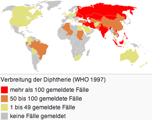 Diphterie Verbreitung